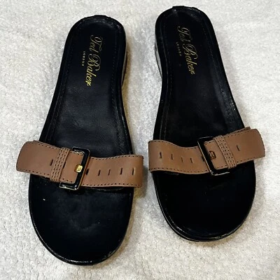 Sandalia Ted Baker London para mujer de cuero tostado y negro 8 Foto 1 de 4