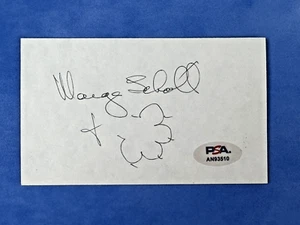 Marge Schott signiert 3x5 Zoll Karteikarte geschnitten Cincinnati Red Besitzer PSA DNA - Bild 1 von 2