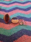 Three Dress Rings Not Sure On Sizes Or Age All Great Condition 