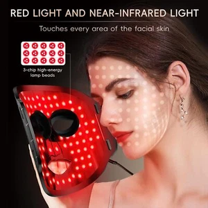 7 Colors LED Face Mask Red Light Therapy Wrinkle Photon Skin Care Beauty Mask - Picture 1 of 8