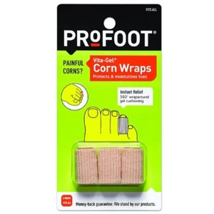 ProFoot Vita-Gel Corn Wraps Instant Relief & Moisturizes Toes 3 Count 12 Pack - Picture 1 of 6