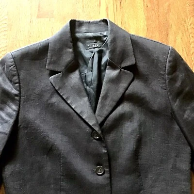 Chaqueta Blazer J Crew Lino Forrada Carrera Talla 2 Foto 1 de 4