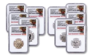 2018-S U.S. Silver Reverse Proof Set 10pc NGC PF70 First Day Issue Trolley Label - Picture 1 of 1