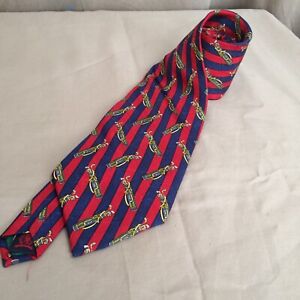 Vintage Tommy Hilfiger Tie Necktie Made in USA Wide Italian Silk Golf Pattern 4”