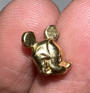 14k Gold Disney Mickey Mouse Head Earring ONE ONLY SINGLE Post Stud Screw - Picture 1 of 7
