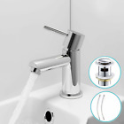 Brass Bathroom Basin Vanity Mixer Tap Sink Faucet Chrome Spout  + Waste