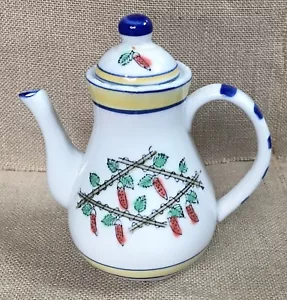 Caffettiera vintage maculata peperoncino ceramica dipinta a mano kitsch stravagante - Foto 1 di 9