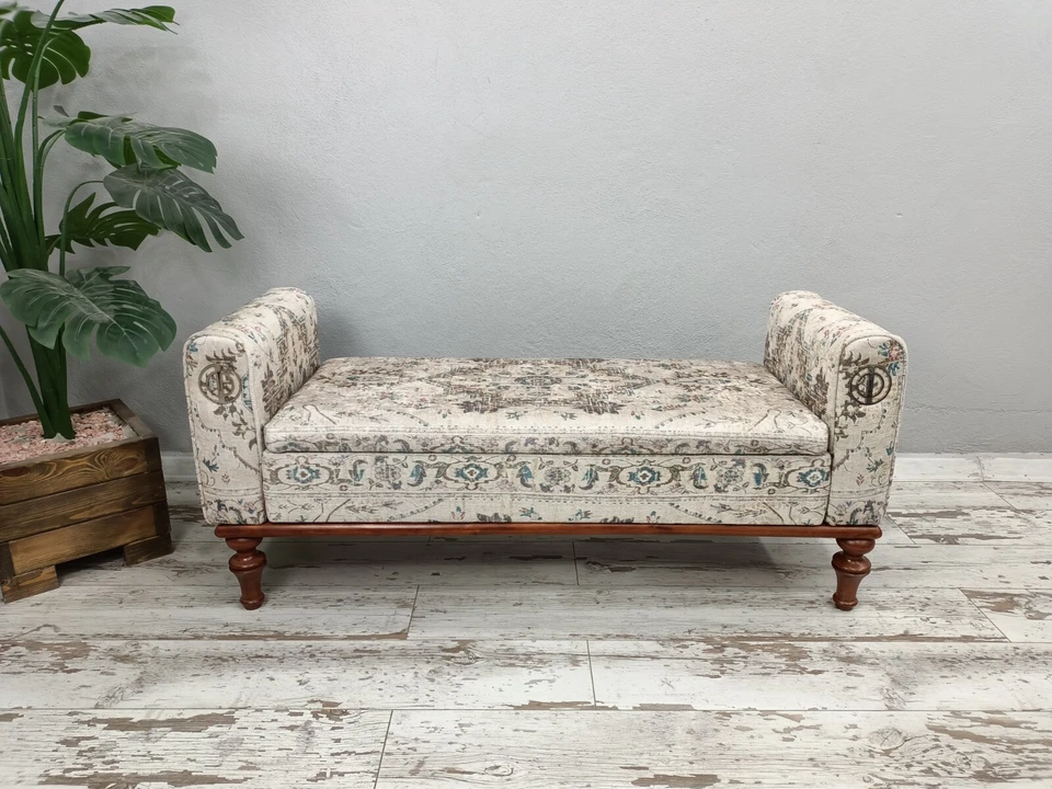 Upholstered bench, Bohemian bench, Armed storage bench, Piano bench - Image 1 of 4