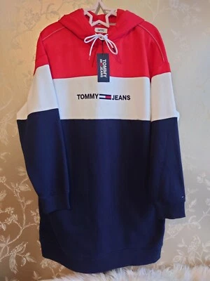 NWT Tommy Hilfiger Women's Long Sleeve Hoodie Sweater Sweatshirt Dress/ Size S - Image 1 of 4