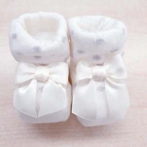 Scarpine neonata pois e fiocco caldo cotone - vari colori - Imagen 1 de 2