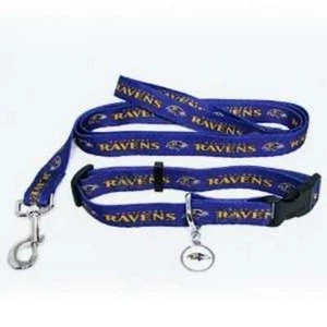 BALTIMORE RAVENS NFL Pet SET COLLAR AND LEASH (all sizes) - Picture 1 of 1