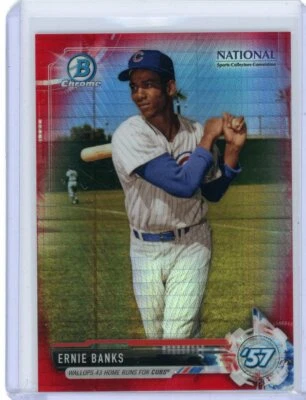 2017 Bowman Chrome The National Red Refractor #BNR-EB Ernie Banks #09/10 - Imagem 1 de 2