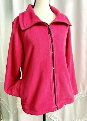 Chaqueta polar Calvin Klein para mujer pequeña rendimiento rosa cremallera completa B30 Foto 1 de 4