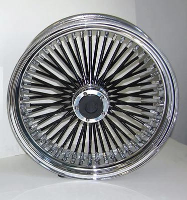 DNA MAMMOTH FAT 52 BLACK SPOKE WHEEL 16x3.5 HARLEY SOFTAIL HERITAGE DELUXE - Image 1 of 2