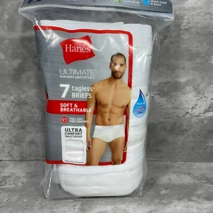 Hanes Men's Large Tagless Brief 7 Pack 100% Cotton Breathable Comfort Waistband - Picture 1 of 6