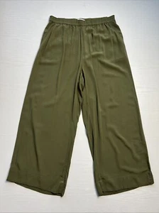 Uniqlo x JW Anderson Easy Wide Pants Womens XL Green Ankle Length New - Picture 1 of 14