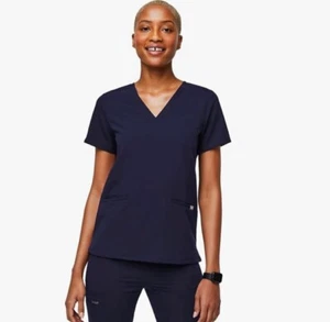 Figs Damen Casma Top Größe Small Marineblau Scrub Shirt drei Taschen - Bild 1 von 4