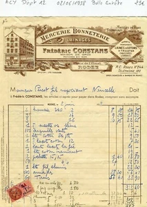 Dépt 12 - Rodez Place de l'Olmet - Belle Entête d'un Commerce du 02/06/1938 - Picture 1 of 1