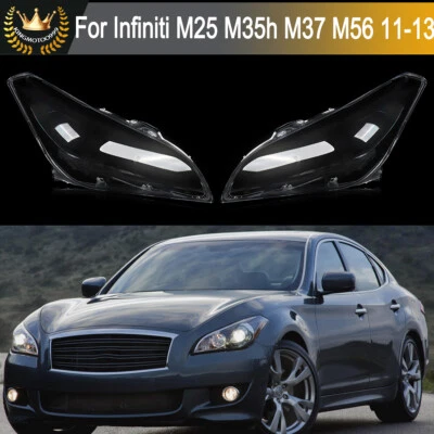 Pair Headlight Lens Clear For Infiniti M25 M35 M37 2011-13 Headlamp Shell Cover - Image 1 of 4