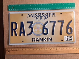 Nummernschild, Mississippi, RA (Rankin County) 3 6776 (# Palindrom) - Bild 1 von 1