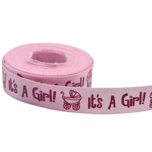 Its a Girl Pink Ribbon Baby Shower Party Decorations Favours Invitations Craft - Picture 1 of 3