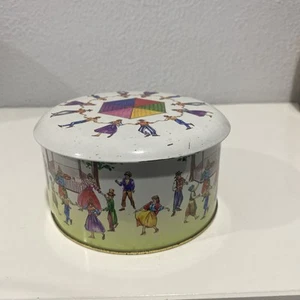 Darrell Lea Tin Chocolate Shop *Empty* Collectable Dancing Colourful Novelty - Picture 1 of 8