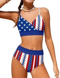 Girls 4th of July Swimsuit 15-16 Years 4th of July Bathing Suit Girls Star Pa... - Picture 1 of 5