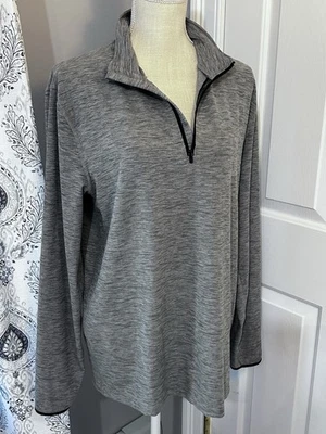 GAP FIT TODO EL DÍA~MEDIANO~GRIS Y NEGRO MANGA LARGA 1/4 CREMALLERA TOP DEPORTIVO~M~EXCELENTE Foto 1 de 4