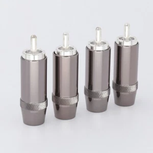 4 pz spina audio placcato argento RCA 8 mm cavo fai da te connettore cavo audio hifi - Foto 1 di 7