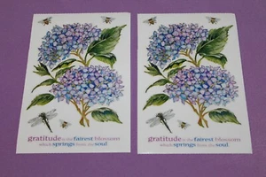 PSX Designs LOT of 2 Sheets of RARE Blue Hydrangeas Flower Stickers! - Picture 1 of 1
