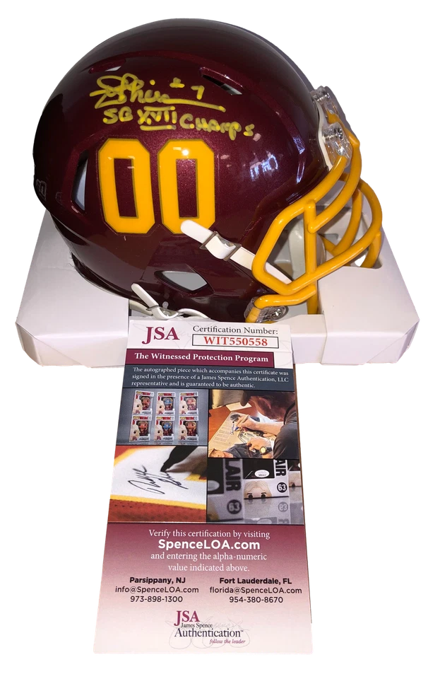 Washington Football Team Joe Theismann Signed Auto Speed Mini Helmet - JSA W COA - Image 1 of 1