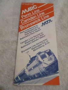 Railroad RR Train Timetable: Penn Station Camden Brunswick Line MARC 1993 AATA - Picture 1 of 3