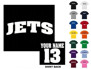 Jets College Letters Football Custom T-shirt #239 - Free Shipping - Picture 1 of 2