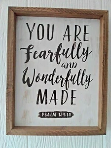 Handpainted Wood Bible Book Verse Sign Size 14x11'' - Imagen 1 de 5