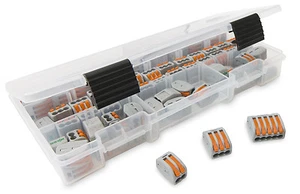WAGO 222 LEVER-NUTS 70pc Assortment Pack with Case (222-412, 222-413, 222-415) - Picture 1 of 5