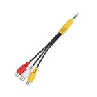 3.5mm AV Male to 3RCA Female M/F Audio Video Stereo Jack Adapter Cord Cable x1