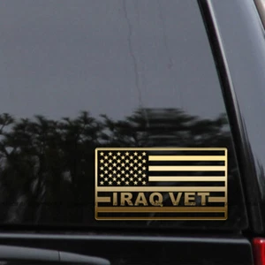 IRAQ Veteran American Flag Vinyl Decal – Army, Marines, Navy Sticker - Picture 1 of 4