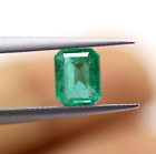 Earth Mined Natural Green Certified Emerald 0.89 Ct Octagon Cut Zambian Gemstone