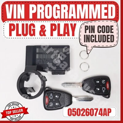 📮 VIN PROGRAMMED PLUG & PLAY IMMOBILIZER JEEP LIBERTY DODGE NITRO 05026074AP 📮 - Image 1 of 4