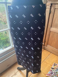 Samantha Sung navy hand printed pencil skirt size U.S 8 U.K. 12 - Picture 1 of 6