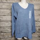 Woman By Design Blue V Neck Sweater Size 3X NWT 