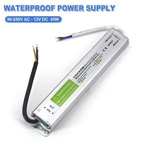AC 110V a DC 12V 45W IP67 Impermeable Transformador Fuente de Alimentación Controlador de Luz LED - Imagen 1 de 9