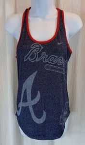 The Nike Tee Women's Atlanta Braves Tank Top Size M Athletic Cut Racerback - Picture 1 of 13