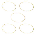 Macrame Dream Catcher Circle Rings - 5pcs Metal Hoop Rings with Floral Design