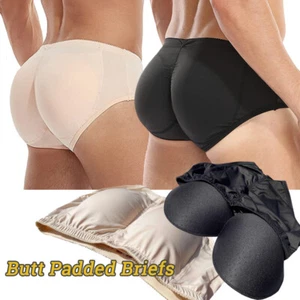 Mens Underwear Padded Boxers Briefs Butt Lifter Hip Enhancer Shorts Shaper Pants - Picture 1 of 27