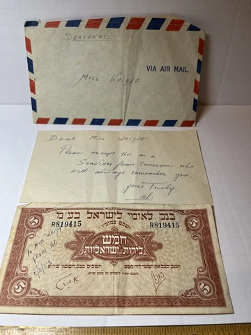 Bank Leumi Le-Israel B.M. 5 Lirot, 1952, Rare Banknote, Paper Money Cover