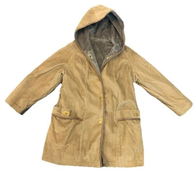 Chaqueta vintage forrada de piel sintética de pana en camel Foto 1 de 4