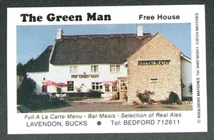 Matchbox label Bouldens Pub Inn The Green Man Lavendon Bucks MA483 - Picture 1 of 1