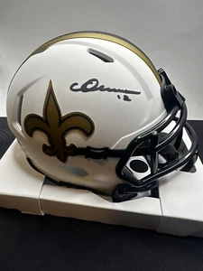 💥CHRIS OLAVE AUTOGRAPHED SAINTS LUNAR ECLIPSE MINI HELMET BECKETT WITNESS 64586 - Picture 1 of 3