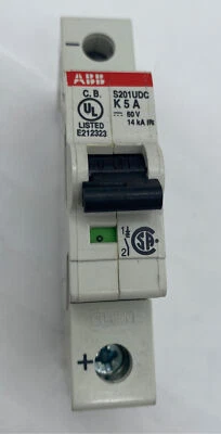 ABB S201 UDC-K Circuit Breaker 60VDC 5Amp 1-Pole  - Image 1 of 4